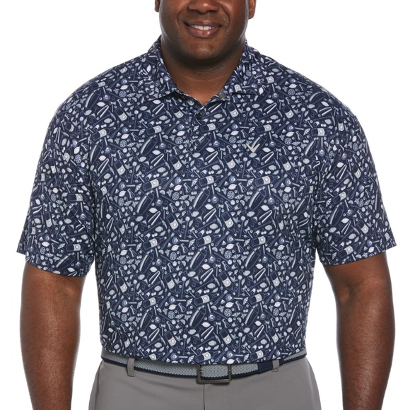 NWT - Callaway Men's All Over Tropical Print Polo Shirt - Picture 2 of 6